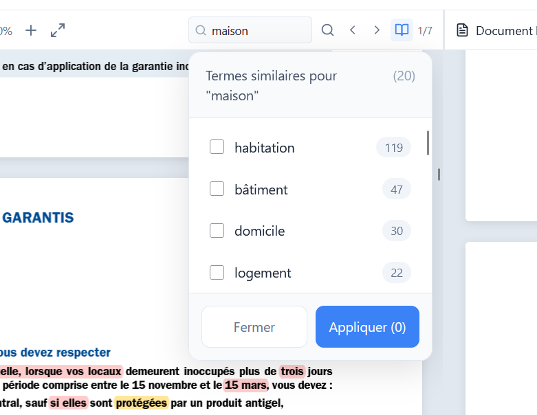 WeCompare - Recherche intelligente de synonymes